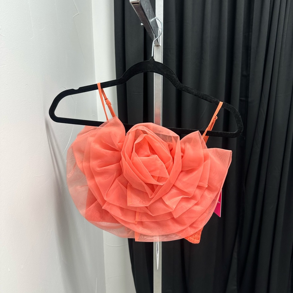 Buddy Love Orange Floral Crop Top
